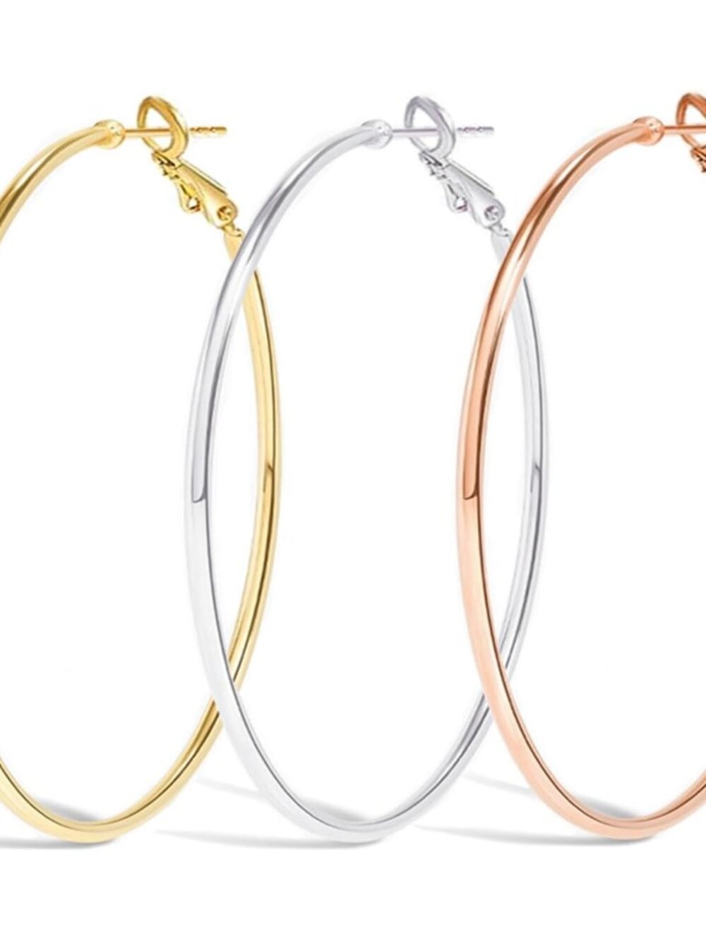 Big Gold Hoop Earrings for Women Girls,Dainty 14k Gold Hypoallergenic Rose Gold